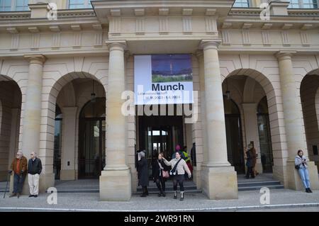 Potsdam, Germany - March 10, 2024 - Edvard Munch exhibition Trembling Earth in Museum Barberini. (Photo by Markku Rainer Peltonen) Stock Photo