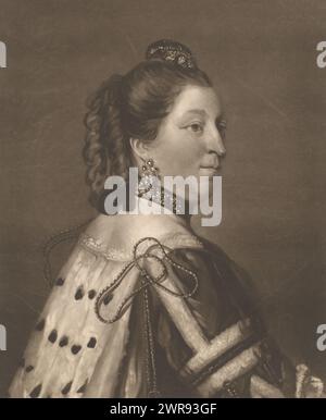 Portrait of Elizabeth Percy, Elizabeth Countess of Northumberland (title on object), print maker: Edward Fisher, after painting by: Joshua Reynolds, publisher: Edward Fisher, London, 1759 - 1771, paper, height 527 mm × width 377 mm, print Stock Photo