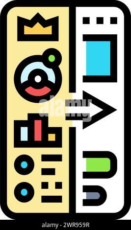 gamification ux ui design color icon vector illustration Stock Vector ...