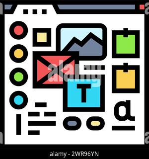 mood board ux ui design color icon vector illustration Stock Vector ...