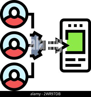 guerrilla testing ux ui design color icon vector illustration Stock Vector