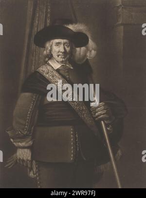 Standard bearer, print maker: William Pether, after painting by: Rembrandt van Rijn, publisher: Robert Sayer, London, 1741 - 1794, paper, height 508 mm × width 357 mm, print Stock Photo