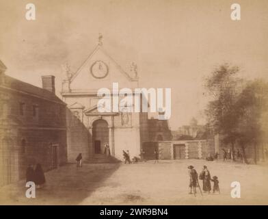 Photo reproduction of a painting of a street scene by Jan van der Heyden and Adriaen van de Velde, Alexandre (fotograaf), after painting by: Jan van der Heyden, after painting by: Adriaen van de Velde, c. 1886 - in or before 1891, photographic support, albumen print, height 95 mm × width 121 mm, photograph Stock Photo