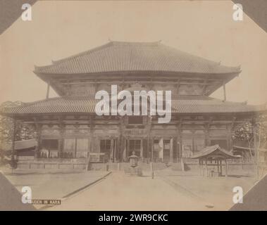 View of the hall of the Daibutsu (Great Buddha) of the Todai-ji temple complex in Nara, Japan, This photo is part of an album., anonymous, Nara, c. 1890 - in or before 1903, paper, albumen print, height 215 mm × width 275 mm, photograph Stock Photo