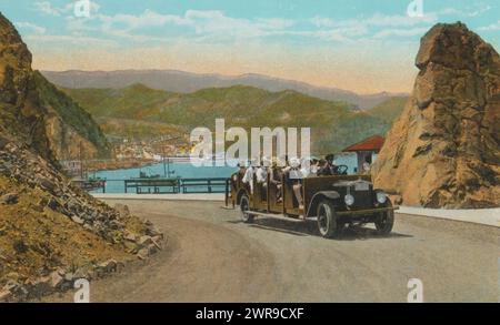 Sightseeing at Avalon, Catalina Island, California (title on object), maker: anonymous, Santa Catalina Island, 1928, paper, height 314 mm × width 138 mm, photomechanical print Stock Photo