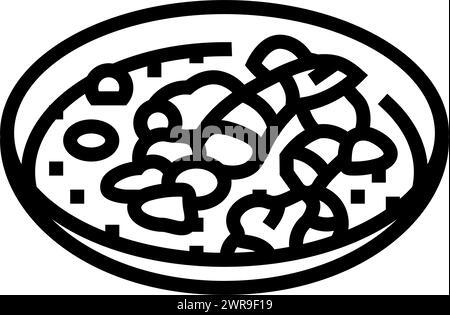 fish stew sea cuisine line icon vector illustration Stock Vector