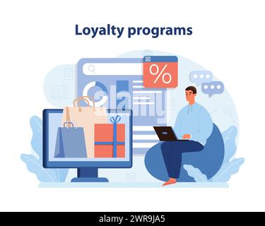 Loyalty Programs in Consumer Engagement. An illustration showing the ...