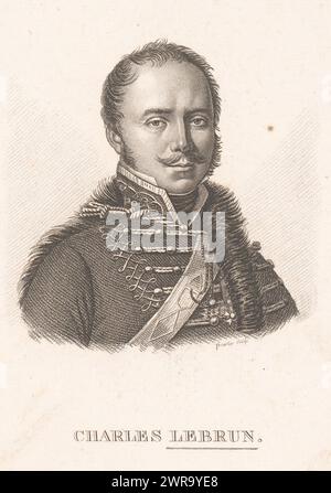 Portrait of Anne-Charles Lebrun, print maker: Charles Aimé Forestier, Ambroise Tardieu, (possibly), publisher: Charles Louis Fleury Panckoucke, print maker: Paris, France, publisher: Paris, c. 1818, paper, engraving, height 166 mm × width 117 mm, print Stock Photo