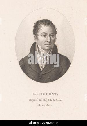 Portrait of Jacques Charles Dupont de l'Eure, print maker: Ambroise Tardieu, Paris, 1820 - 1821, paper, engraving, height 219 mm × width 135 mm, print Stock Photo