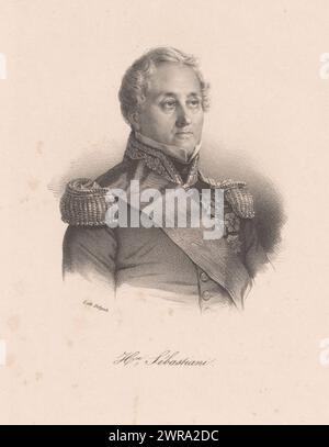 Portrait of Horace Sébastiani, H.ce Sébastiani (title on object), print maker: anonymous, printer: veuve Delpech (Naudet), Paris, in or after 1818 - in or before 1842, paper, height 274 mm × width 182 mm, print Stock Photo