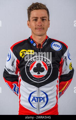 Belle Vue Aces' rider Ben Cook during the Belle Vue Aces Media Day at ...