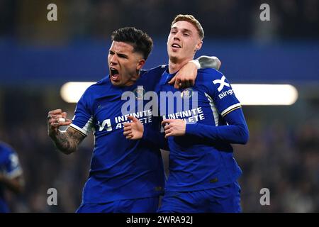 Chelsea's Cole Palmer (right) Celebrates Scoring Their Second Goal Of ...