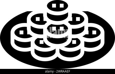 kimbap rolls korean cuisine glyph icon vector illustration Stock Vector