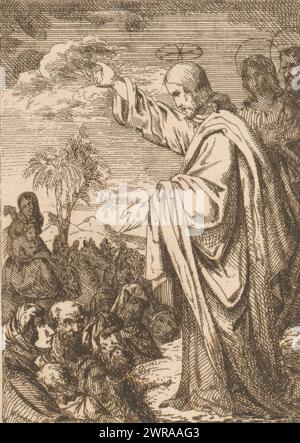 Sermon on the Mount, print maker: Heinrich Vianden, Germany, (possibly), 1824 - 1899, paper, etching, height 135 mm × width 93 mm, print Stock Photo