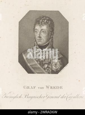 Portrait of Carl Philipp von Wrede, print maker: Meno Haas, publisher: Baptista en Gaspare Weiss & Co., Berlin, 1777 - 1833, paper, height 210 mm × width 162 mm, print Stock Photo