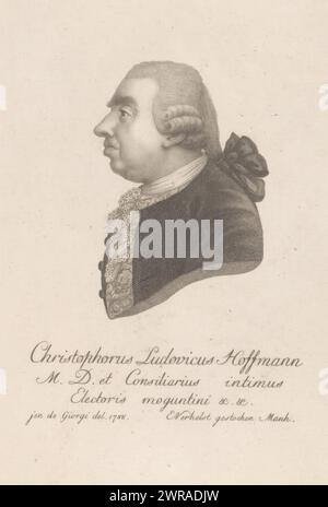 Portrait of Christoph Ludwig von Hoffmann, print maker: Aegid Verhelst (II), after drawing by: Johann de Giorgi, Mannheim, 1788 - 1818, paper, engraving, height 168 mm × width 113 mm, print Stock Photo