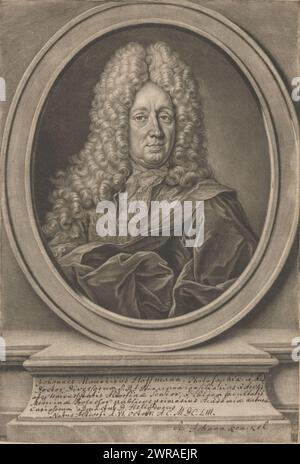 Portrait of Johann Moritz Hoffmann, print maker: Johann Kenckel, publisher: Christoph Weigel, 1711 - 1713, paper, pen, height 310 mm × width 211 mm, print Stock Photo