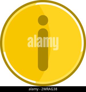 Golden information icon. Golden warning icon. Stock Vector