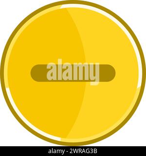 Golden minus icon. Gold subtraction icon. Stock Vector