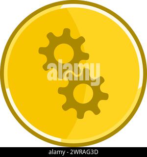 Golden configuration icon. Golden gear icon. Stock Vector