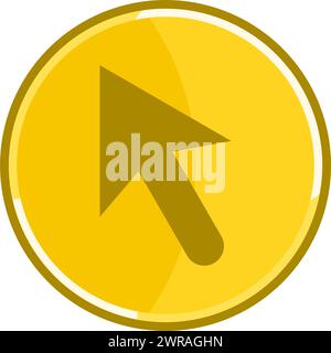 Golden cursor icon. Golden mouse icon. Stock Vector