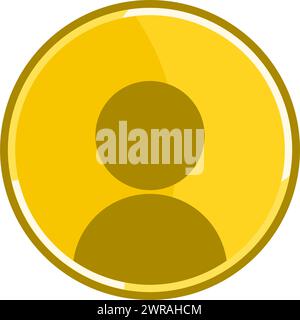 Golden avatar icon. Golden profile icon. Stock Vector
