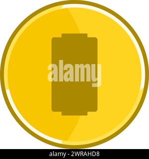 Golden battery icon. Golden energy icon. Stock Vector