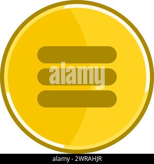 Golden options icon. Golden expand options icon. Stock Vector