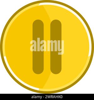 Golden pause icon. Pause icon. Stock Vector