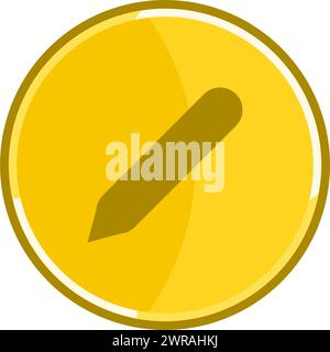 Golden pen icon. Golden edit icon. Stock Vector