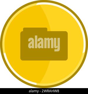 Golden folder icon. Golden file icon. Stock Vector