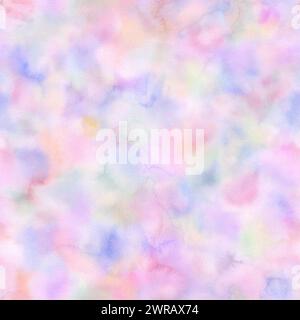 Abstract watercolor background. Hand drawn multicolor rainbow stains and splashes elements seamless pattern. Watercolour pastel colors texture. Print Stock Photo