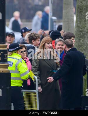 Angela Rayner, Shadow Deputy Prime Minister, walks to Westminster Abbey to attend the Commonwealth Day service along with Royals. 11th MARCH, 2024 Stock Photo