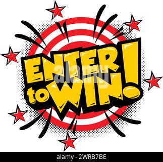 Sign Enter to win on  round target with stars. Vector on transparent background Stock Vector