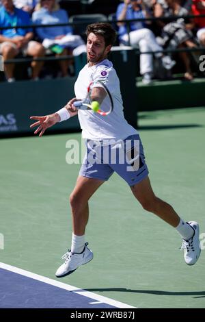 March 11, 2024 Cameron Norrie of Great Britain returns a shot against ...