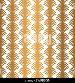 Gold Geometric Art Deco Pattern Design on White Background Stock Vector