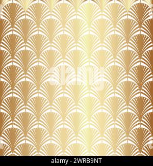 Gold White Geometric Art Deco Pattern Design Stock Vector