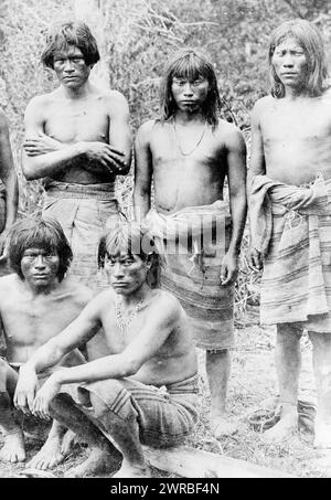 Group of head hunters of the upper Amazon, in Brazil, Carpenter, Frank G. (Frank George), 1855-1924, collector, between 1890 and 1923, Men, Clothing & dress, Amazon River Region, 1890-1930, Group portraits, 1890-1930., Portrait photographs, 1890-1930, Group portraits, 1890-1930, 1 photographic print Stock Photo