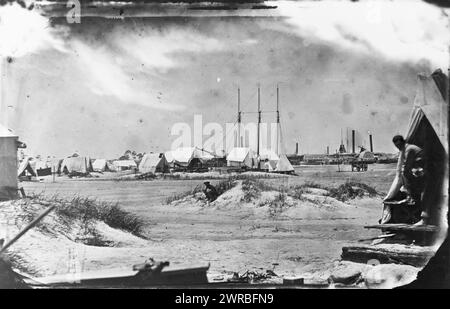 Morris Island, South Carolina. July or August 1863. Unidentified camp, 1863, United States, History, Civil War, 1861-1865, Military facilities, Photographic prints, 1860-1870., Photographic prints, 1860-1870, 1 photographic print Stock Photo