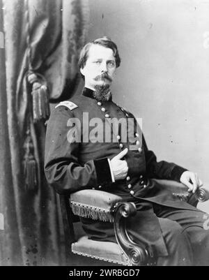 Major General Winfield S. Hancock, three-quarter length portrait, seated, facing front, Washington, D.C.: Campbell Photo Service, between 1861 and 1865, Hancock, Winfield Scott, 1824-1886, Military service, Photographic prints, 1860-1870., Portrait photographs, 1860-1870, Photographic prints, 1860-1870, 1 photographic print Stock Photo