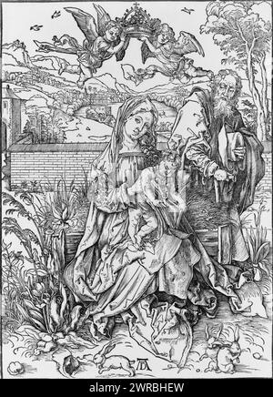 The Virgin with child holding a book, AD monogram., Dürer, Albrecht, 1471-1528, artist, ca. 1498, Mary, Blessed Virgin, Saint, Woodcuts, 1490-1500., Woodcuts, 1490-1500, 1 print: woodcut, 39.1 x 28.1 cm Stock Photo