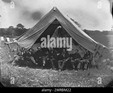 Washington, District of Columbia (vicinity). Gen. Martin D. Hardin and staff, 1865 Aug., United States, History, Civil War, 1861-1865, Glass negatives, 1860-1870, 1 negative: glass, wet collodion Stock Photo