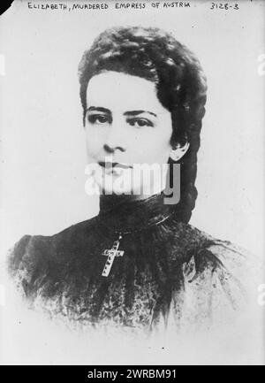 Elizabeth, Murdered Empress of Austria, Photograph shows Elisabeth of Austria (1837-1898) who was Empress of Austria and Queen consort of Hungary as the wife of Franz Joseph I., between ca. 1910 and ca. 1915, Glass negatives, 1 negative: glass Stock Photo