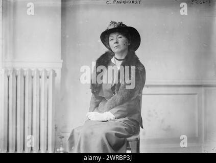 C. Pankhurst, Photo shows English suffragist Dame Christabel Harriette Pankhurst (1880-1958) who was a co-founder of the Women's Social and Political Union (WSPU)., 1918 Dec. 6, Glass negatives, 1 negative: glass Stock Photo