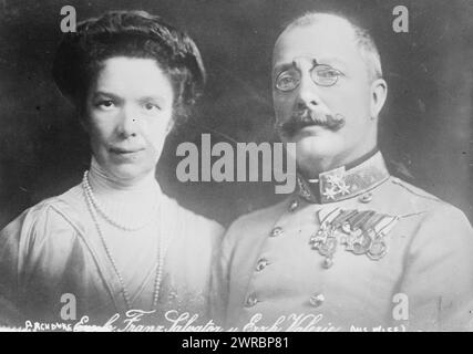 Archduke Franz Salvatore and Erxh his wife Valerie, Photograph shows Archduchess Marie Valerie of Austria (1868-1924) with her husband Archduke Franz Salvator of Austria (1866-1939)., between ca. 1910 and ca. 1915, Glass negatives, 1 negative: glass Stock Photo