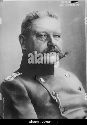 Gen. Von Hindenburg, Photograph shows Paul von Hindenburg (1847-1934), a Prussian-German field marshal and statesman., between ca. 1910 and ca. 1915, Glass negatives, 1 negative: glass Stock Photo