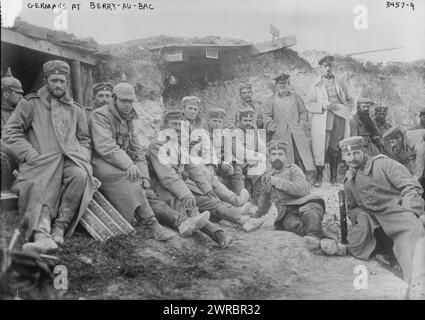 Germans at Berry-Au-Bac, Photograph shows German soldiers at Berry-Au-Bac, France during World War I., 1914 Sept., World War, 1914-1918, Glass negatives, 1 negative: glass Stock Photo