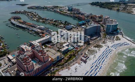 Clearwater Beach, Fl, USA. 11th Mar, 2024. Capturing Clearwater Beach's vibrant Spring Break from above''”a drone's perspective reveals sun-kissed shores, lively crowds, and joyful beachgoers savoring the warmth of a perfect spring day. (Credit Image: © Walter G Arce Sr Grindstone Medi/ASP) EDITORIAL USAGE ONLY! Not for Commercial USAGE! Stock Photo