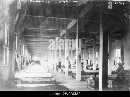 Prison, Milledgeville, Frank's cot, between ca. 1910 and ca. 1915, Glass negatives, 1 negative: glass Stock Photo