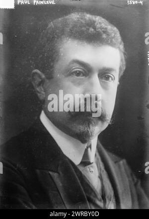 Paul Painlevé, Photograph shows French mathematician and politician Paul Painlevé (1863-1933) who served as Prime Minister of France., 1915, Glass negatives, 1 negative: glass Stock Photo